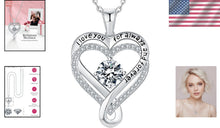 Load image into Gallery viewer, Adjustable Sterling Silver Heart Necklace - I Love You Engraving Gift for Women