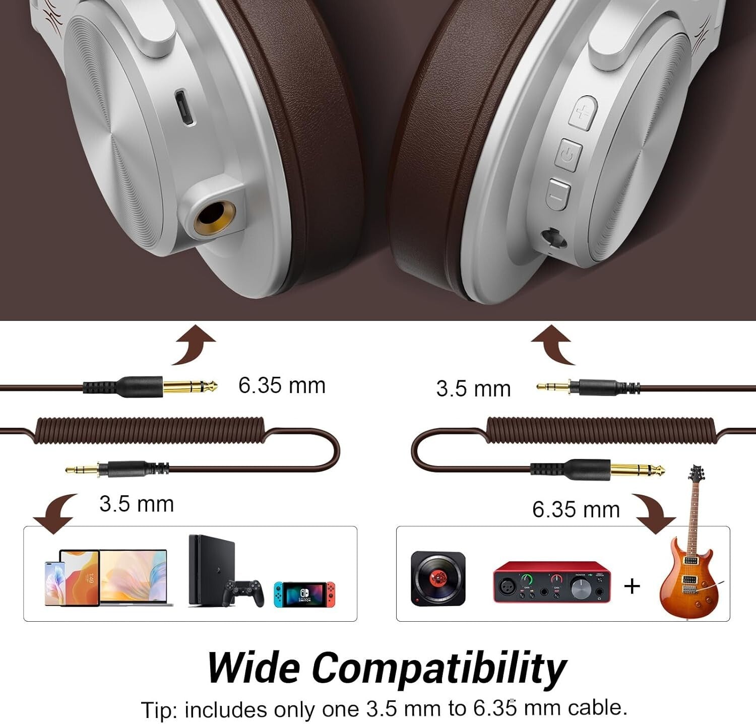 Elegant Over-Ear A70 Headphones - Bluetooth 5.2, 72H Playtime, Wired Support