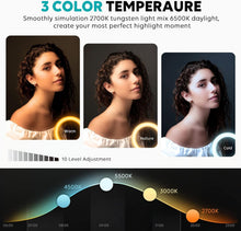 Load image into Gallery viewer, Multi-Use 12'' Color Adjustable Ring Light &amp; Tripod for Photography &amp; Makeup