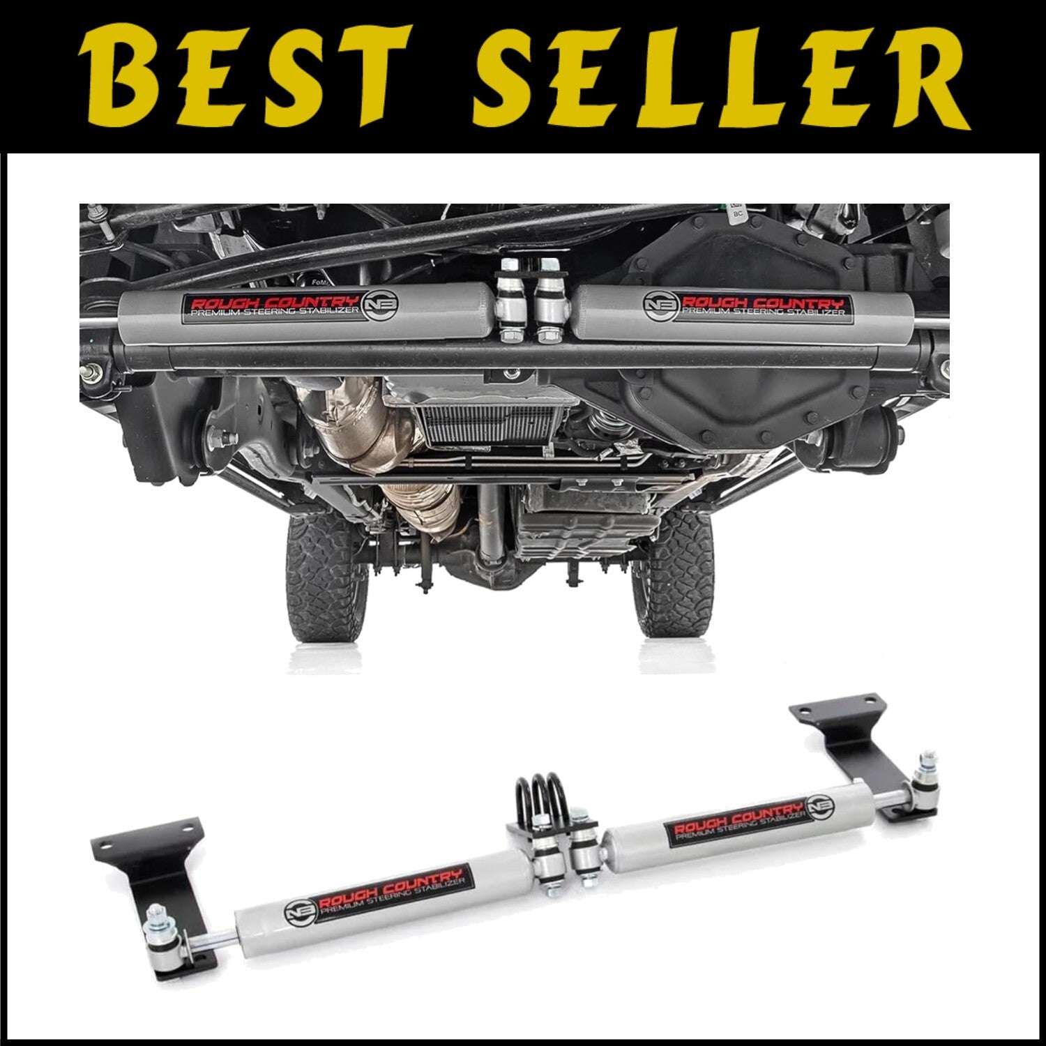 Aluminum Dual Steering Stabilizer for 1999-2004 Ford Super Duty 4WD - Bolt-On