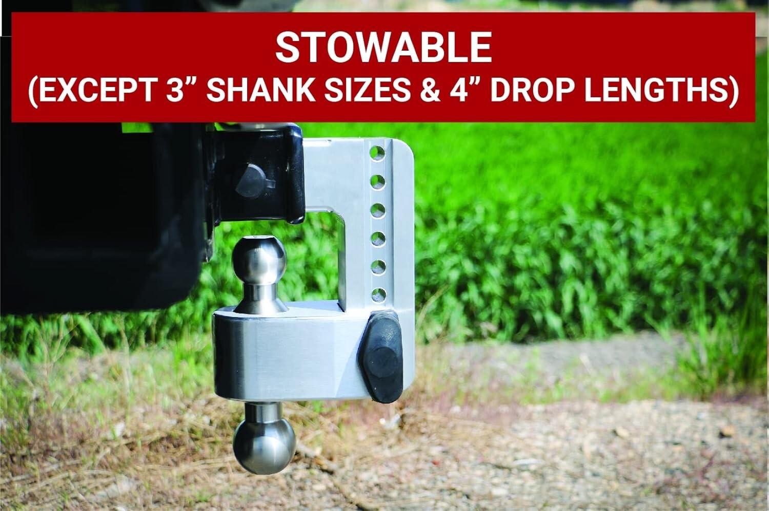 10" Adjustable Drop Hitch with Stainless Steel Tow Balls - Heavy-Duty Towing