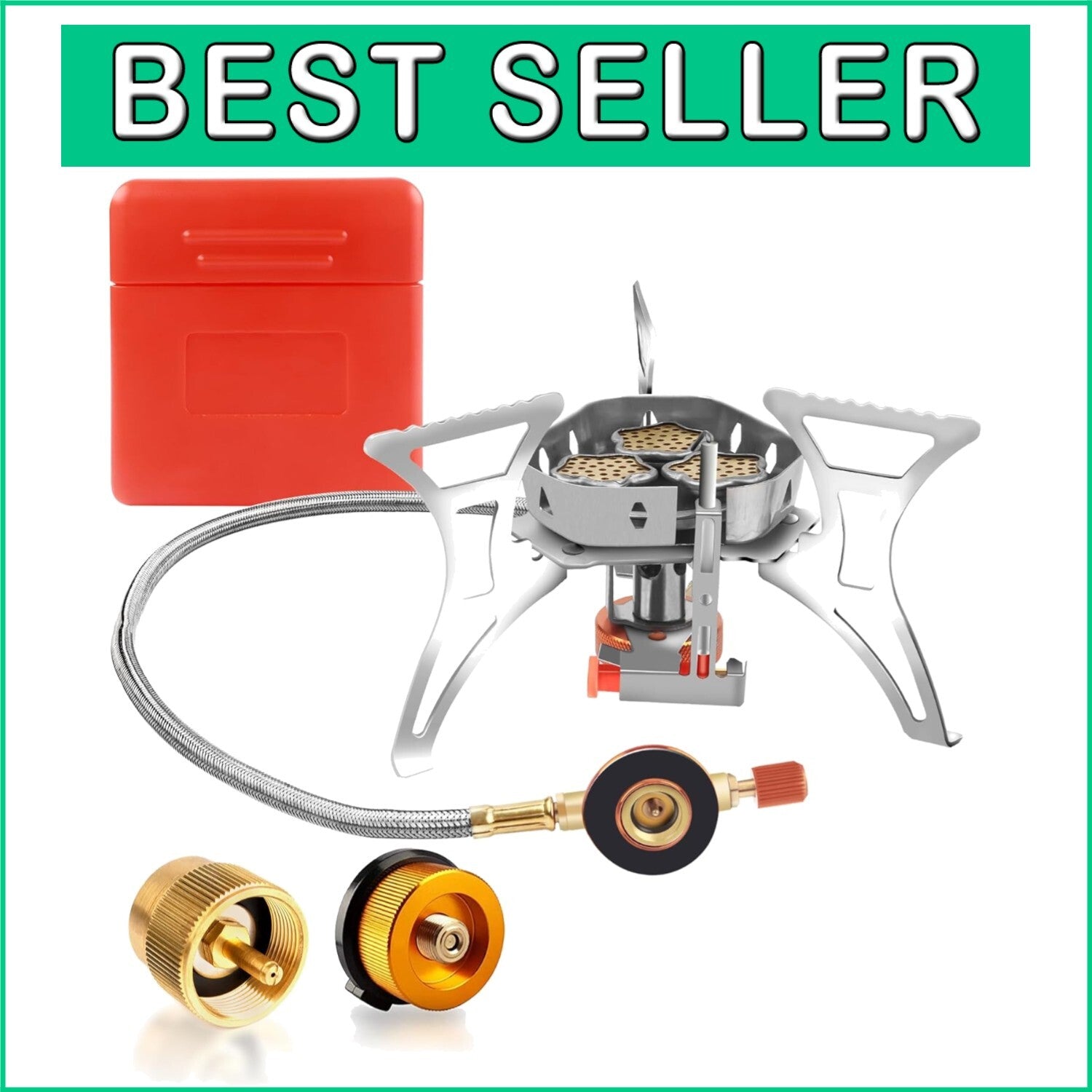 6800W Portable Camping Stove with 3 Burners & Piezo Ignition for Outdoor Cooking