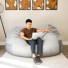 Load image into Gallery viewer, Spacious Fuf XXL Bean Bag in Gray with Removable Cover - Perfect for Relaxing