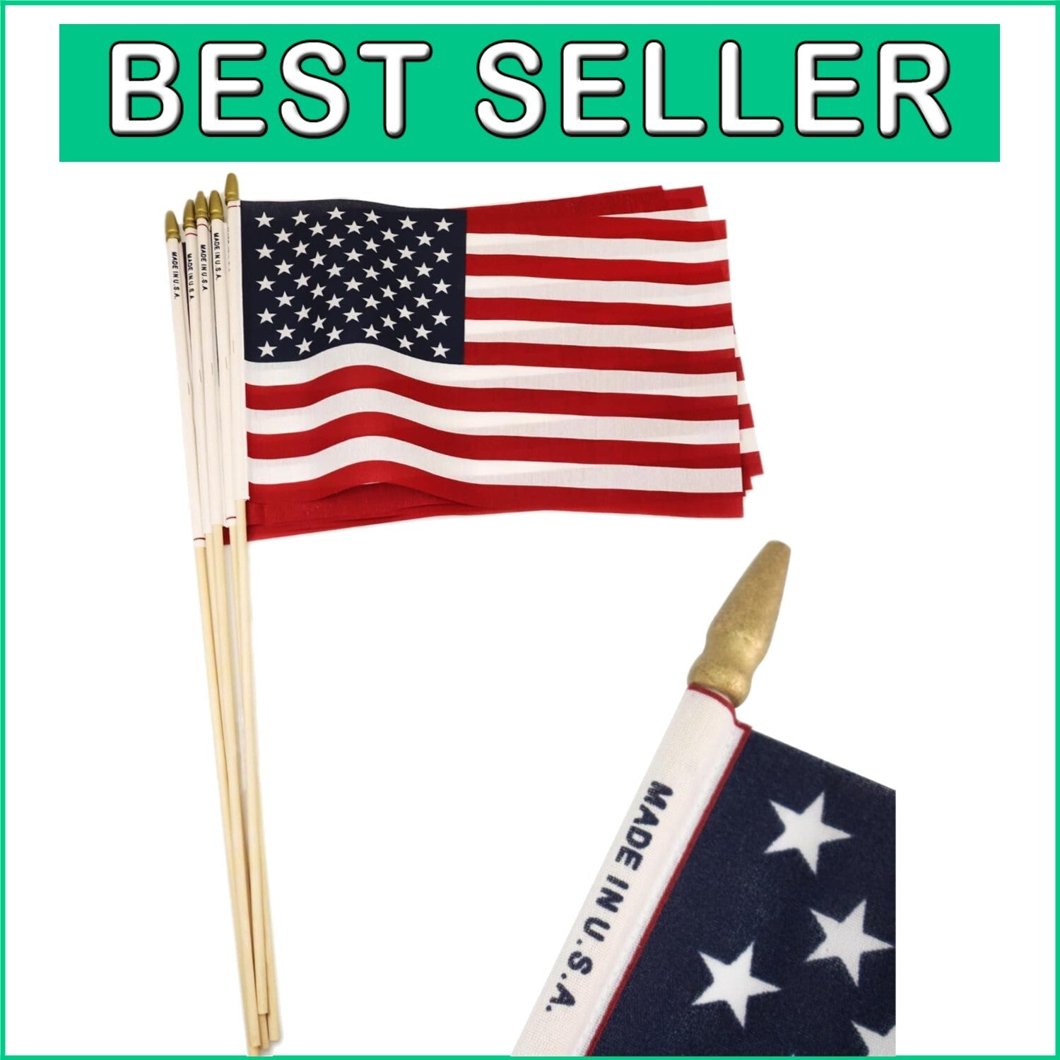 Elegant 24-Pack 12x18 Inch Patriot Stick Flags with Spear Tips for Celebrations