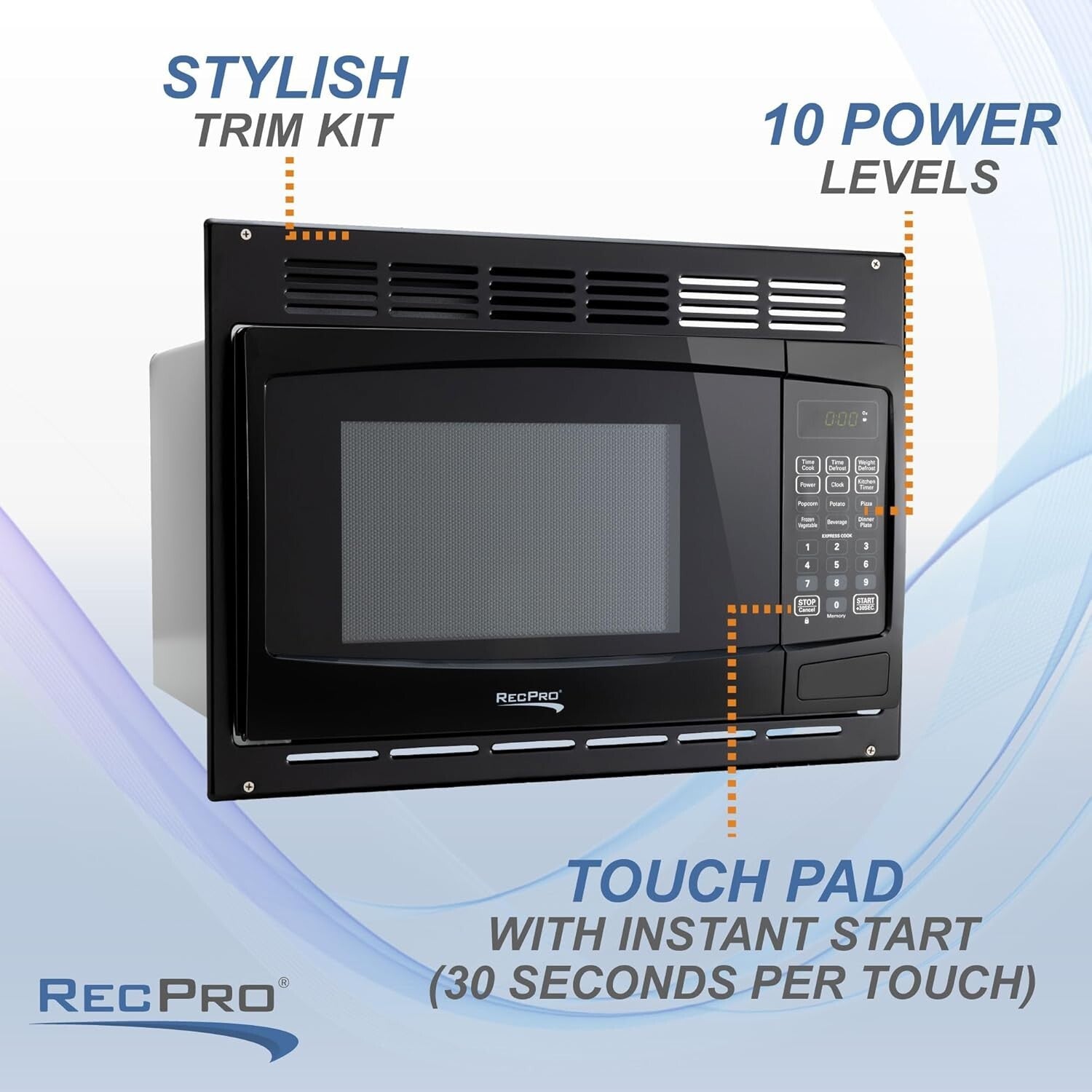 Energy-Efficient RV Microwave - 900W, Digital Control & Turntable Functionality