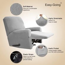 Load image into Gallery viewer, Light Gray Recliner Sofa Cover - 4-Piece Stretch Protector with Jacquard Design