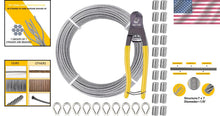Load image into Gallery viewer, 7x7 Stainless Steel Wire Rope - 1800 lbs Strength, Ideal for Deck Railing Use