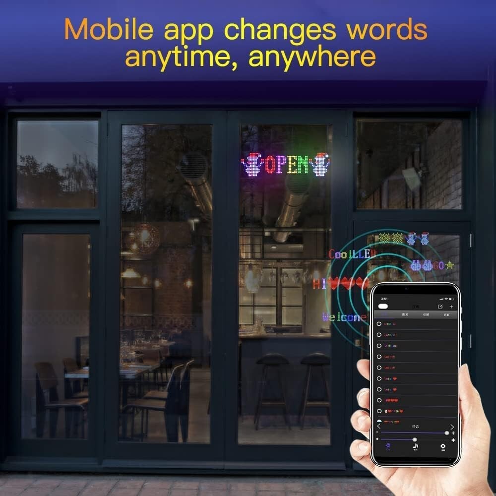 Dynamic LED Sign for Cars with Bluetooth – Waterproof, Flexible & Customizable