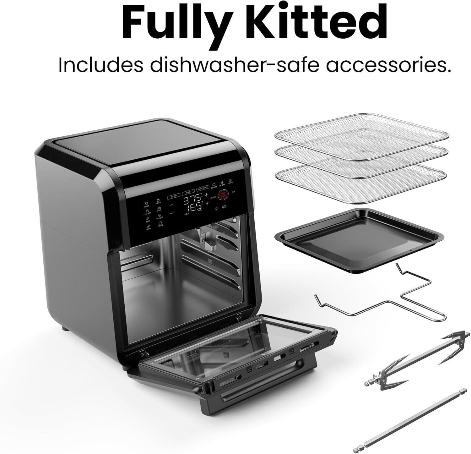 Family-Sized 12-Quart Air Fryer Oven - 6 Functions, Touch Control & Easy Cleanup