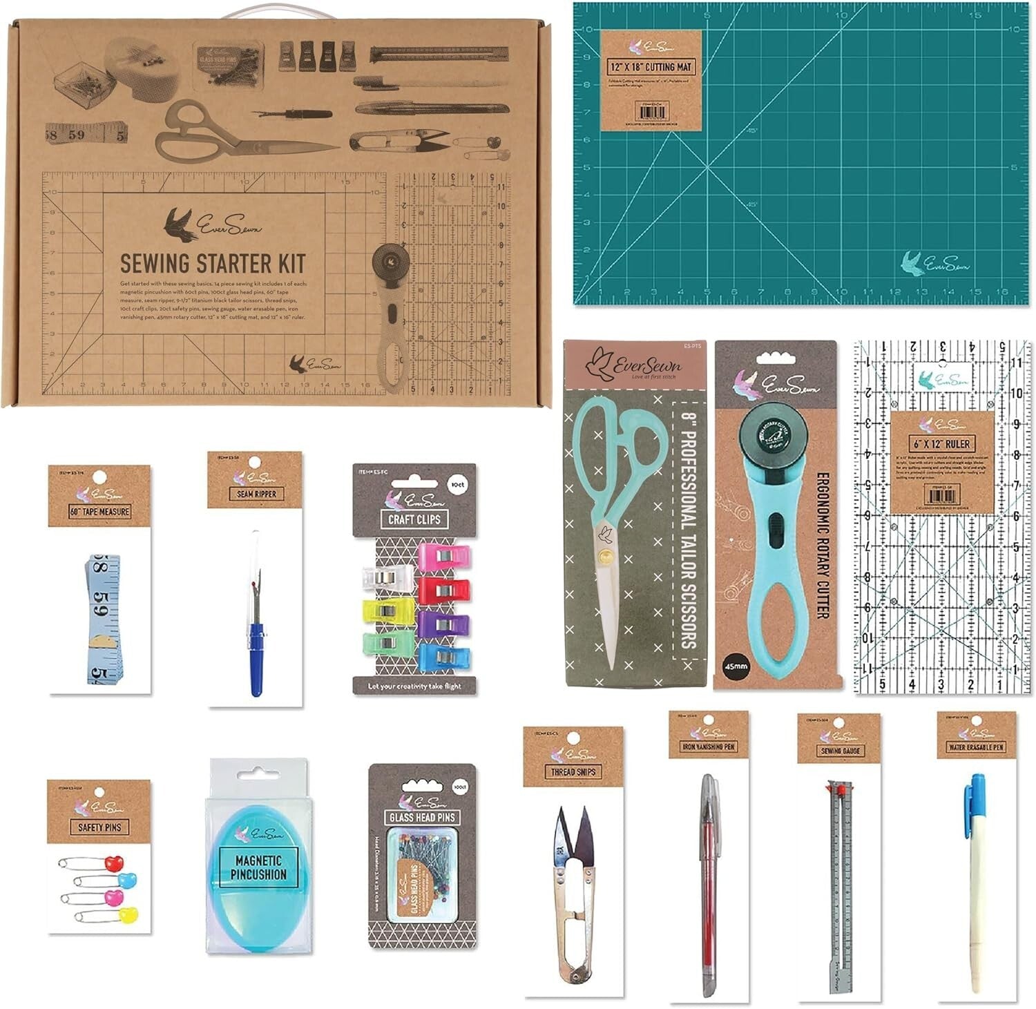 Ultimate Sewing Starter Kit with 10 Essential Tools - Perfect for Beginners