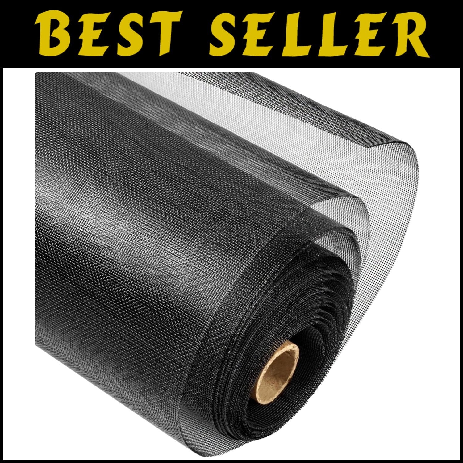 Customizable 22 Mesh Metal Window Screen Roll - 47IN x 10FT, Black Finish