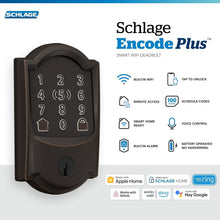 Load image into Gallery viewer, Encode Plus WiFi Smart Lock - Keyless Deadbolt with Touchscreen and Camelot Trim