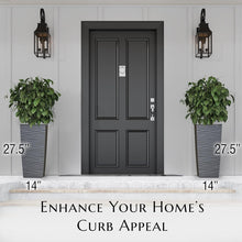 Load image into Gallery viewer, Elegant Tall Resin Planters - 27.5” Dark Grey Pots for Indoor &amp; Outdoor Use