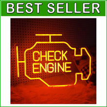 Load image into Gallery viewer, USB Powered LED Check Engine Neon Wall Sign - Perfect for Garages &amp; Workshops