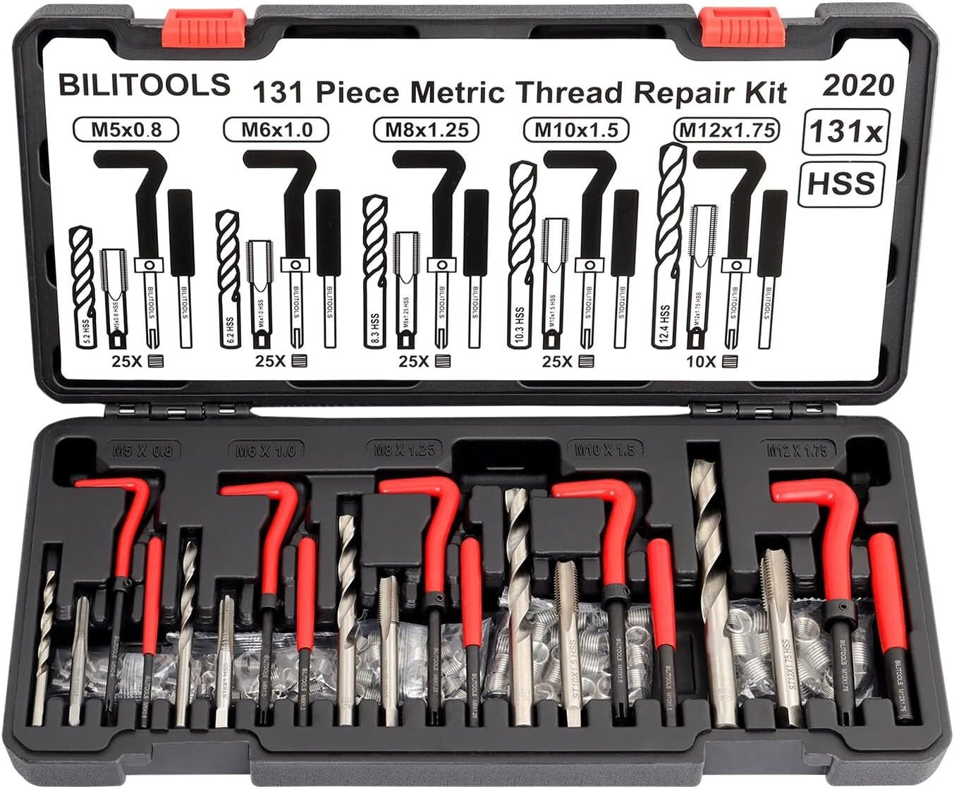 Durable 131-Piece Thread Repair Kit for Automotive and Plumbing Applications