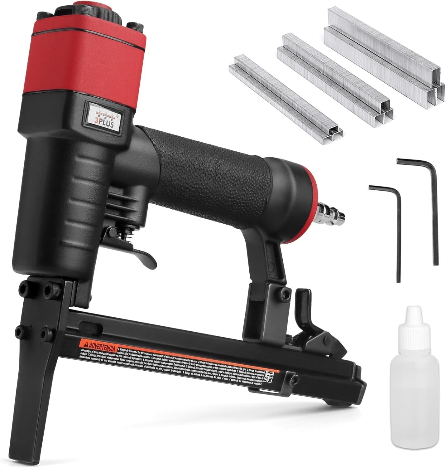 Adjustable Long Nose Pneumatic Stapler: Perfect for Upholstery & Wood Assembly