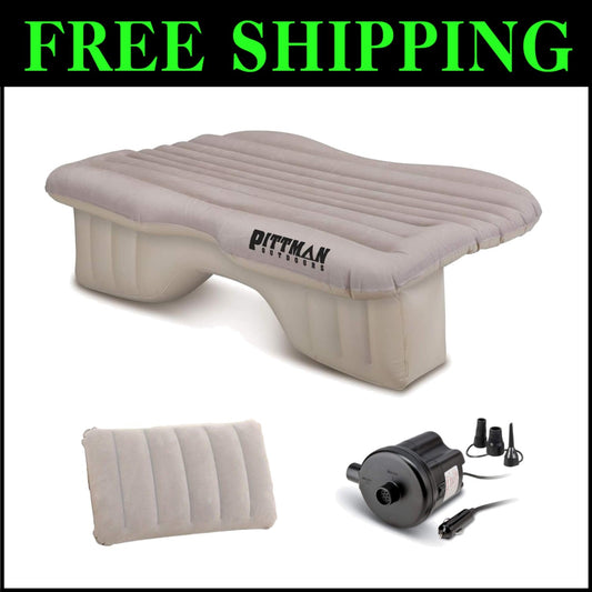 Collapsible Backseat Air Mattress - 300 lb Capacity with Quick Inflation Pump