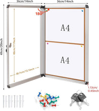 Load image into Gallery viewer, Compact Lockable Cork Board for Offices &amp; Schools - 20"x14" Display Case