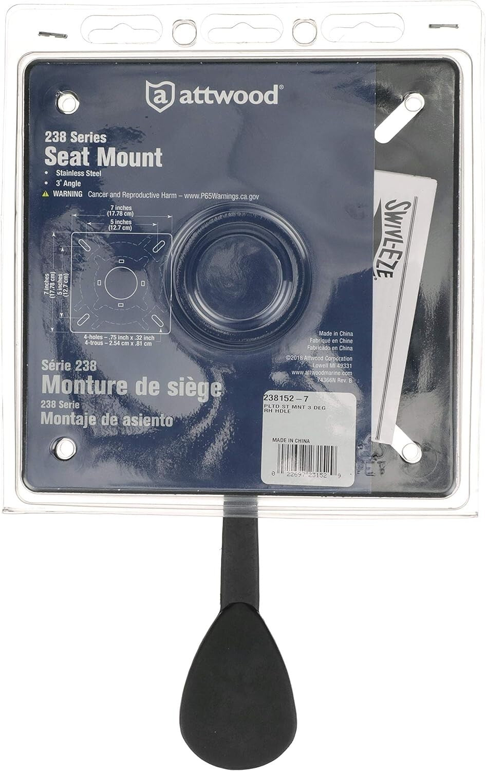Adjustable Boat Seat Mount with 3-Degree Tilt - Durable Steel Construction