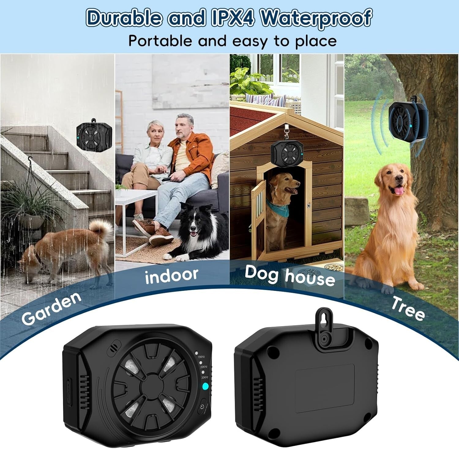 Effective Anti Barking Device for Dogs - Rechargeable, Indoor & Outdoor Use