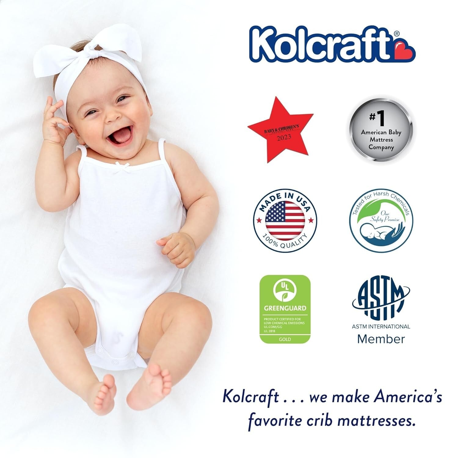 Durable Waterproof Mattress for Cribs and Toddlers - GREENGUARD Gold Certified