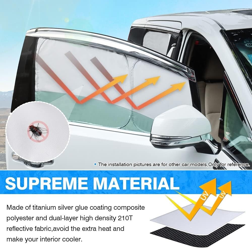 Custom Fit Car Sunshade for 2014-2023 Jeep Cherokee - 7pcs Privacy UV Protection