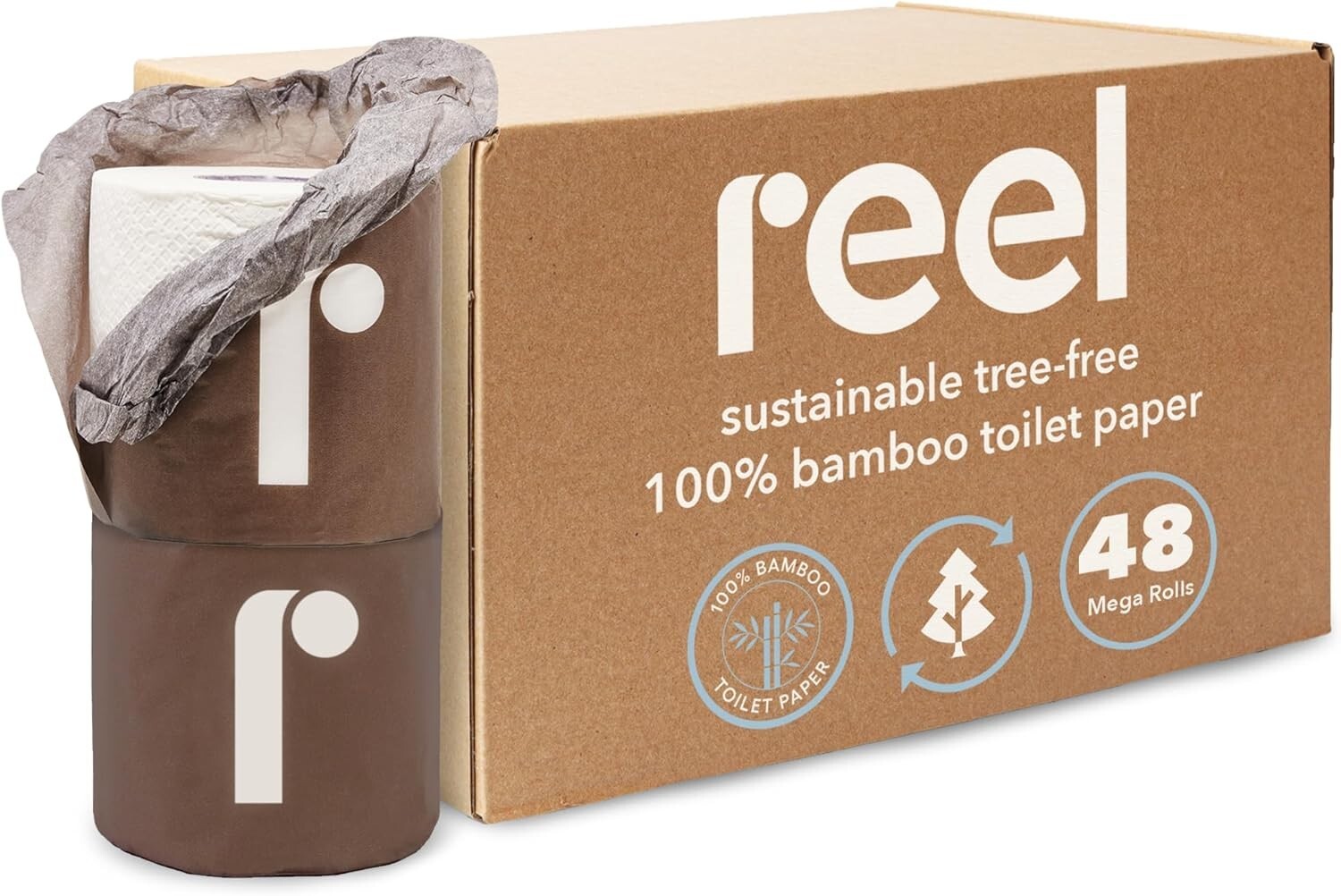 Eco-Conscious Bamboo Toilet Paper - 48 Rolls, Biodegradable and Fragrance-Free