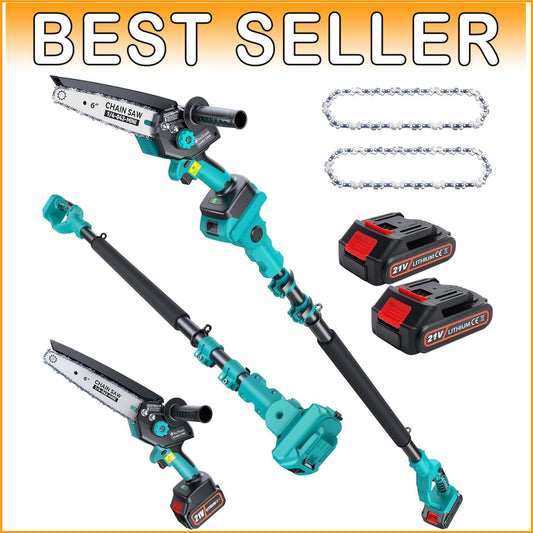 Lightweight 2-in-1 Cordless Chainsaw with Extendable Pole - Ideal for Trimming