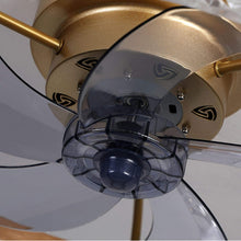 Load image into Gallery viewer, Reversible Ceiling Fan with Remote Control &amp; Crystal Embellishments - 20" Gold