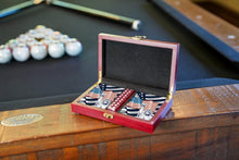 Load image into Gallery viewer, Unique American Flag Card Game Set with Dice and Wooden Box - Marine Vet Owned