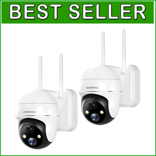 Battery Powered 3MP WiFi Cameras - 130° Wide Angle, Night Vision & Siren Alerts