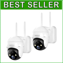 Load image into Gallery viewer, Battery Powered 3MP WiFi Cameras - 130° Wide Angle, Night Vision &amp; Siren Alerts