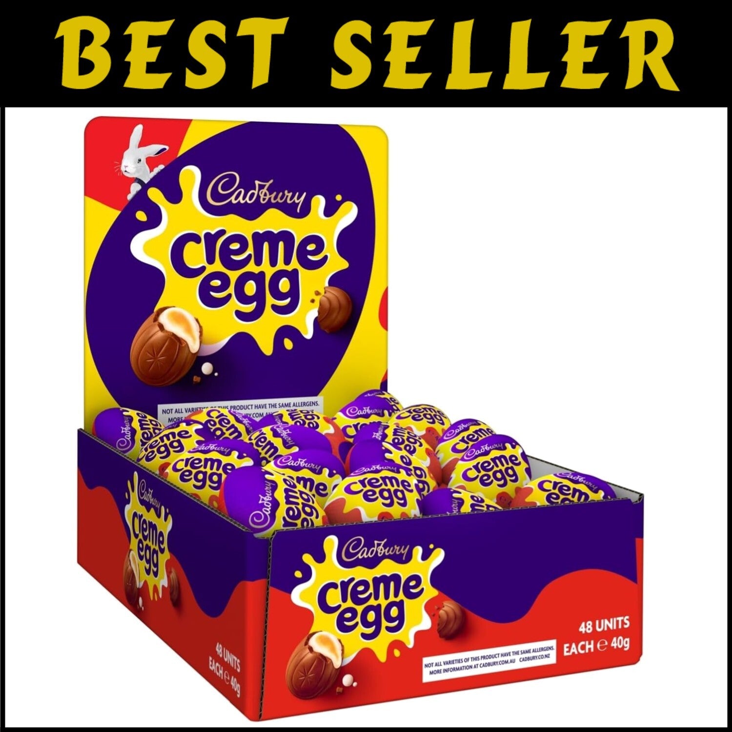48 Pack of Creme Eggs - Vegetarian Milk Chocolate Eggs for Easter Celebrations