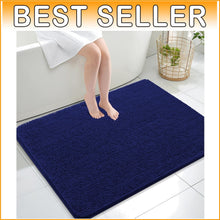 Load image into Gallery viewer, Luxurious 40x32 Navy Chenille Bath Rug - Stain Resistant with Quick Dry Feature