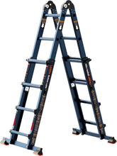 Load image into Gallery viewer, Heavy-Duty 4-Step Folding Ladder, 14FT Aluminum with Anti-Slip Safety Features