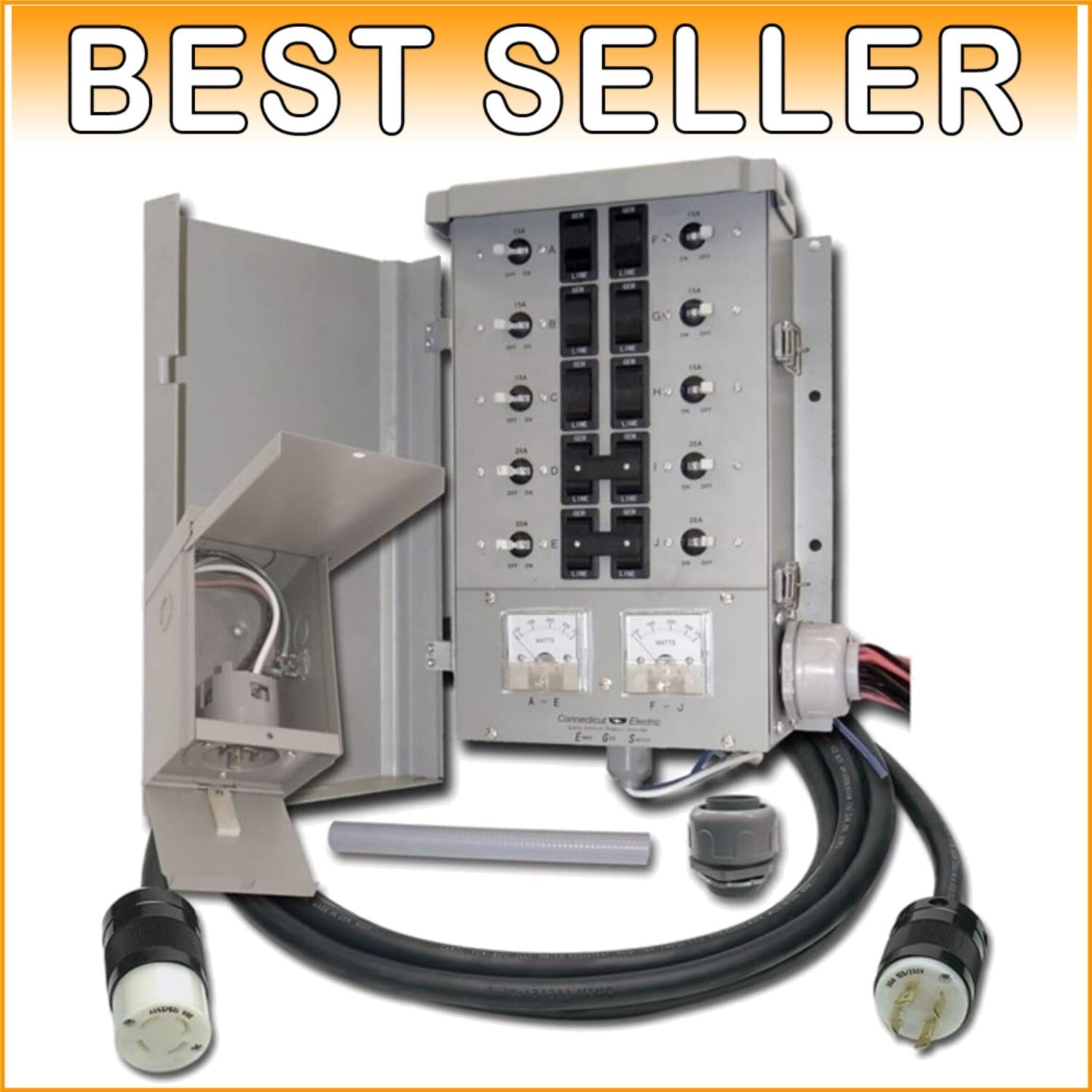 Durable 30 Amp Transfer Switch for Generators - 10 Circuits, Easy Installation