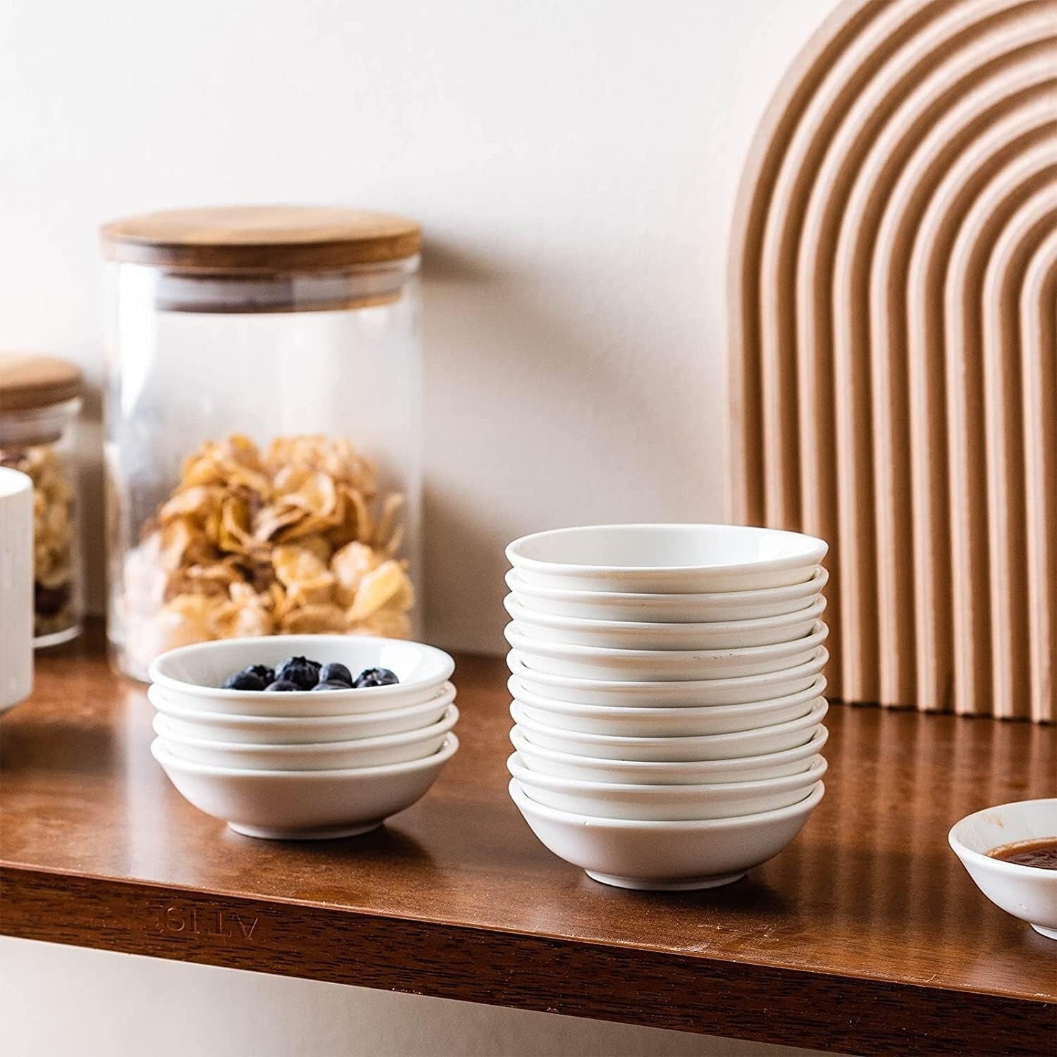Attractive and Practical White Ceramic Sauce Bowls – 55 Piece Set for Gifting