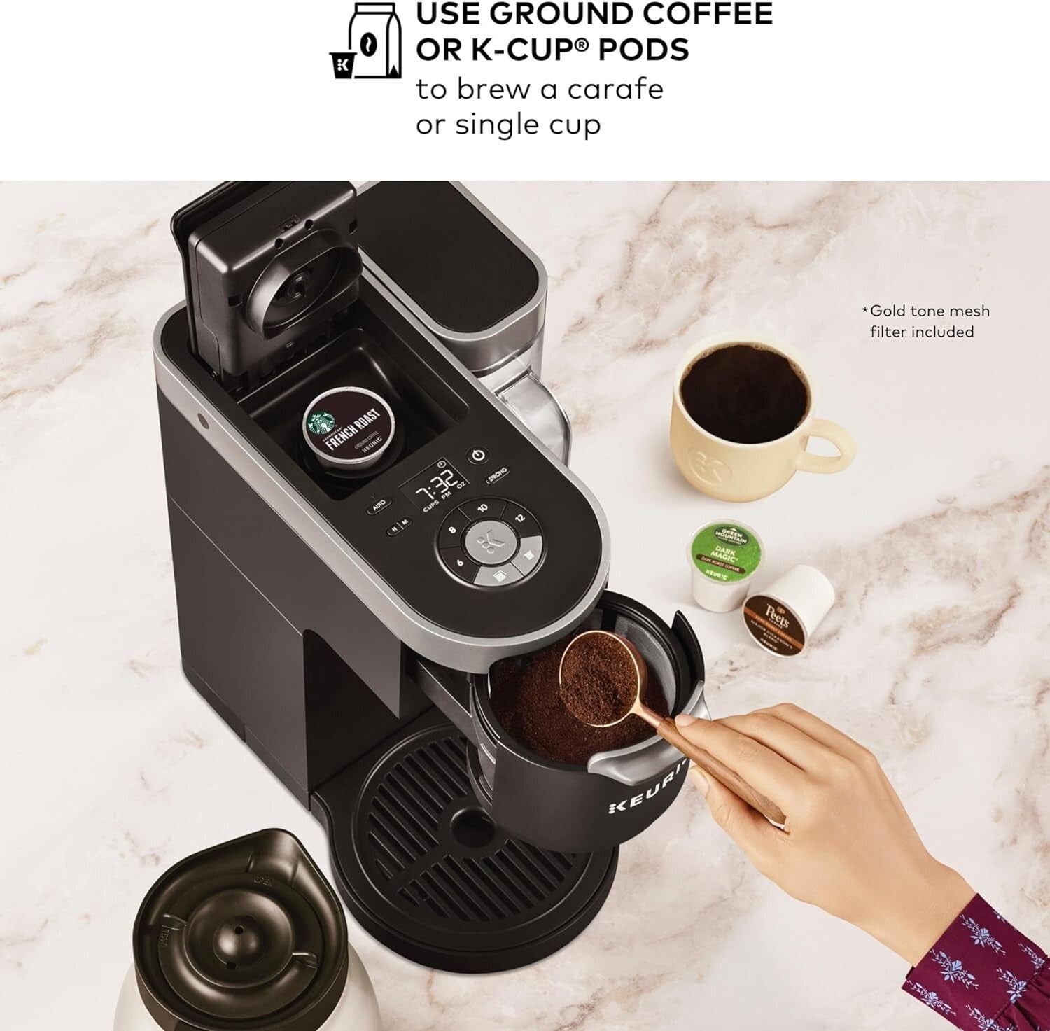 Fully Automatic Coffee Maker with 12-Cup Thermal Carafe & Pause & Pour Feature