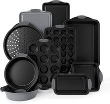Load image into Gallery viewer, Nesting Nonstick Bakeware Set - 10 Pieces with Silicone Handles for Easy Baking