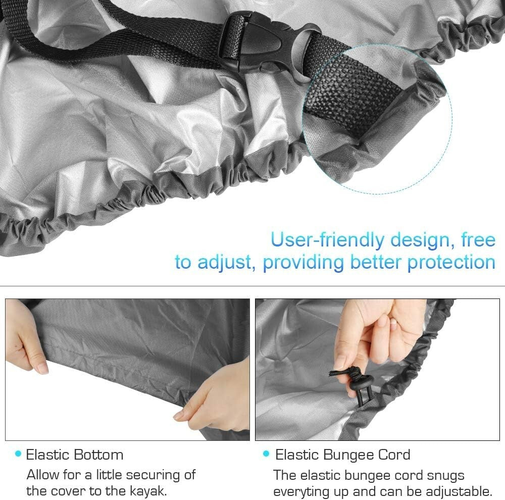 Durable 7.8-18ft Kayak Cover - Waterproof Oxford Fabric with Adjustable Bandage