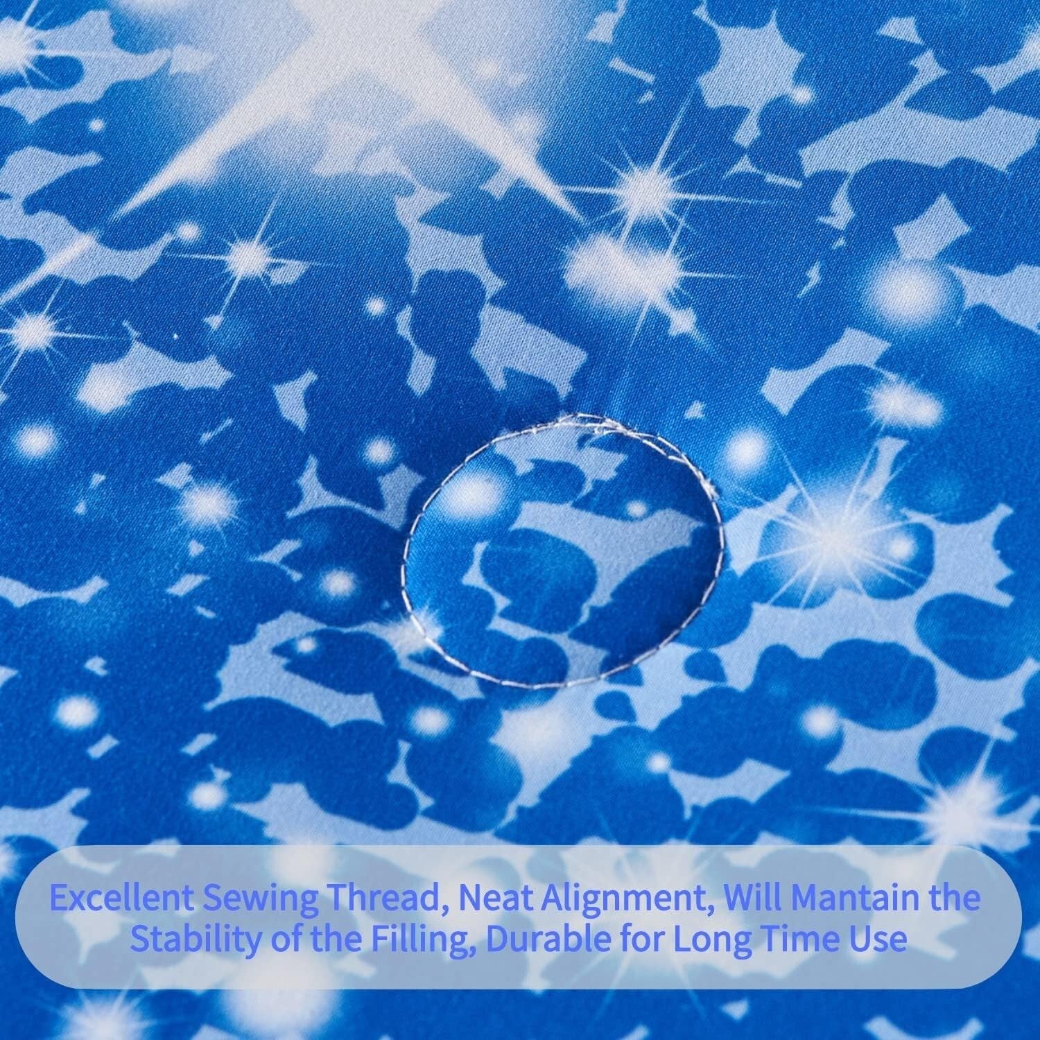 6Pcs Ombre Aqua Blue Glitter Comforter Set for Full Size Beds - Kids Design