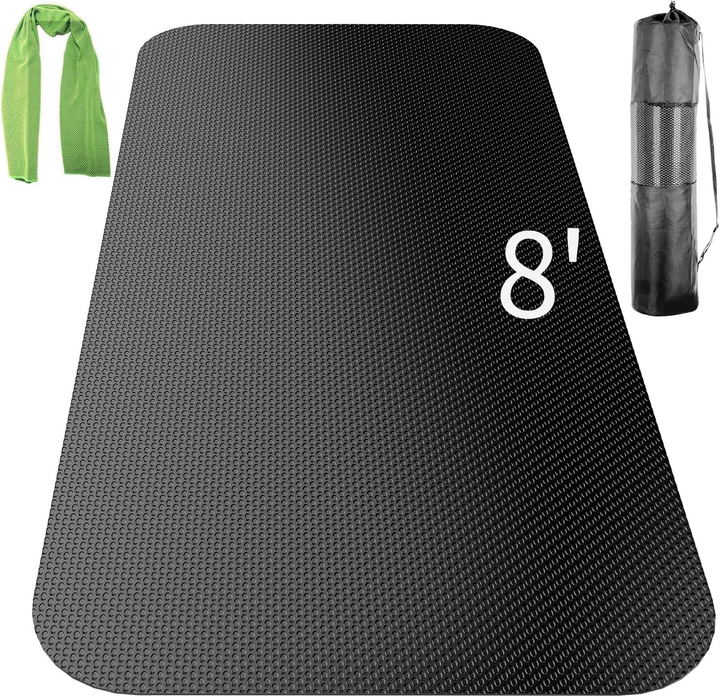 Durable PVC Exercise Mat - Noise-Reducing Workout Surface 96"L x 32"W