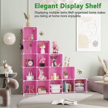 Load image into Gallery viewer, Modern 16-Cube Plastic Storage Organizer - Customizable Cherry Blossom Pink