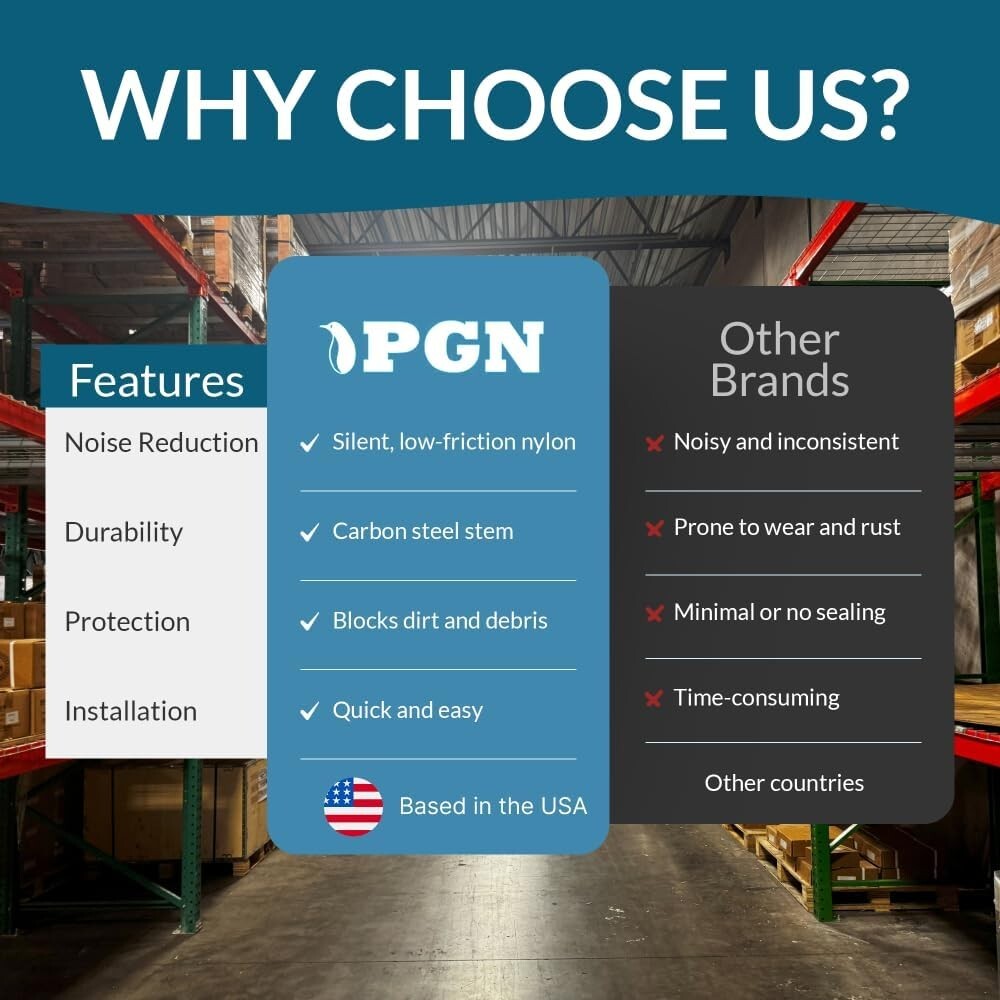 12-Pack of Low-Friction 2" Nylon Garage Door Wheels - Quiet Operation with Seals