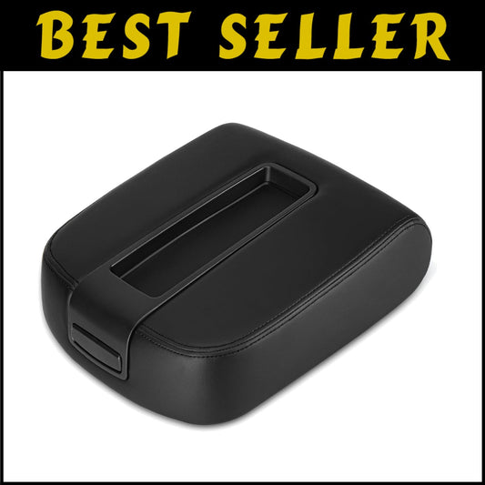 Black Center Console Armrest Lid Cover for Chevy/GMC 07-14 Models - Easy Install