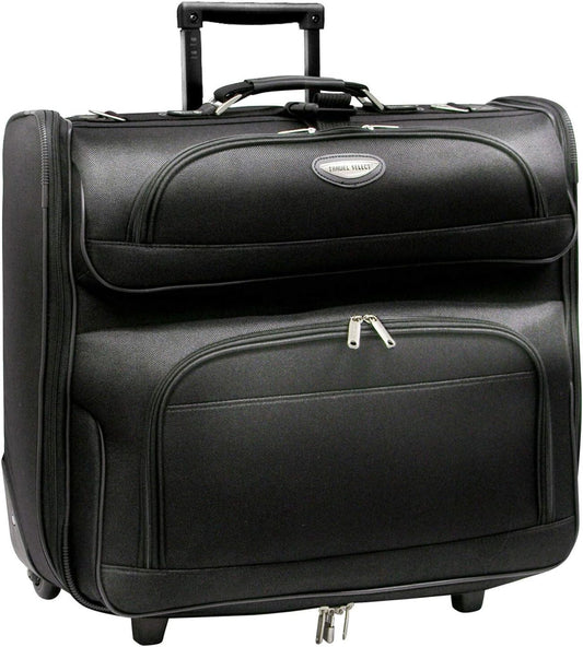 Durable Amsterdam Black Travel Rolling Garment Bag - 4 Spinner Wheels, 1 Size