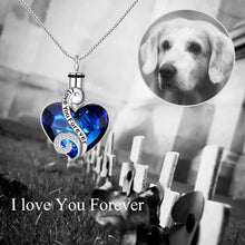 Load image into Gallery viewer, Hypoallergenic Heart Urn Necklace with Austrian Crystals - Memorial Keepsake