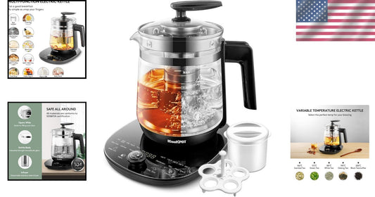 Electric Tea Kettle with Precise Temperature Control & Easy-Pour Spout | Black