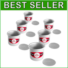 Load image into Gallery viewer, Professional-Grade Anodized Aluminum Round Cake Pans, 3x3 Inches, Set of 6