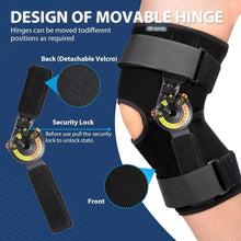 Load image into Gallery viewer, X-Large Adjustable ROM Knee Brace with Locking Dials &amp; Stabilizers for Recovery